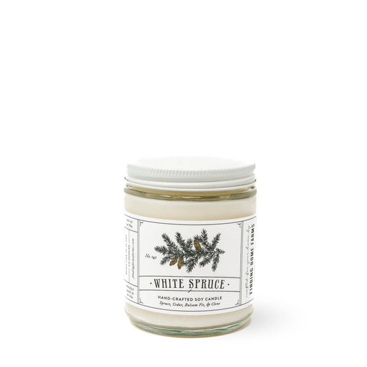 White Spruce Soy Candle, Woody Scent, Christmas, Holiday