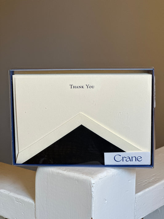 Thank you note card Black