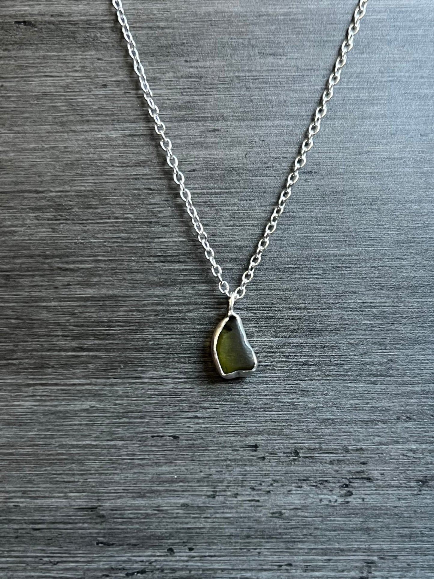 Dark Green Seaglass Necklace