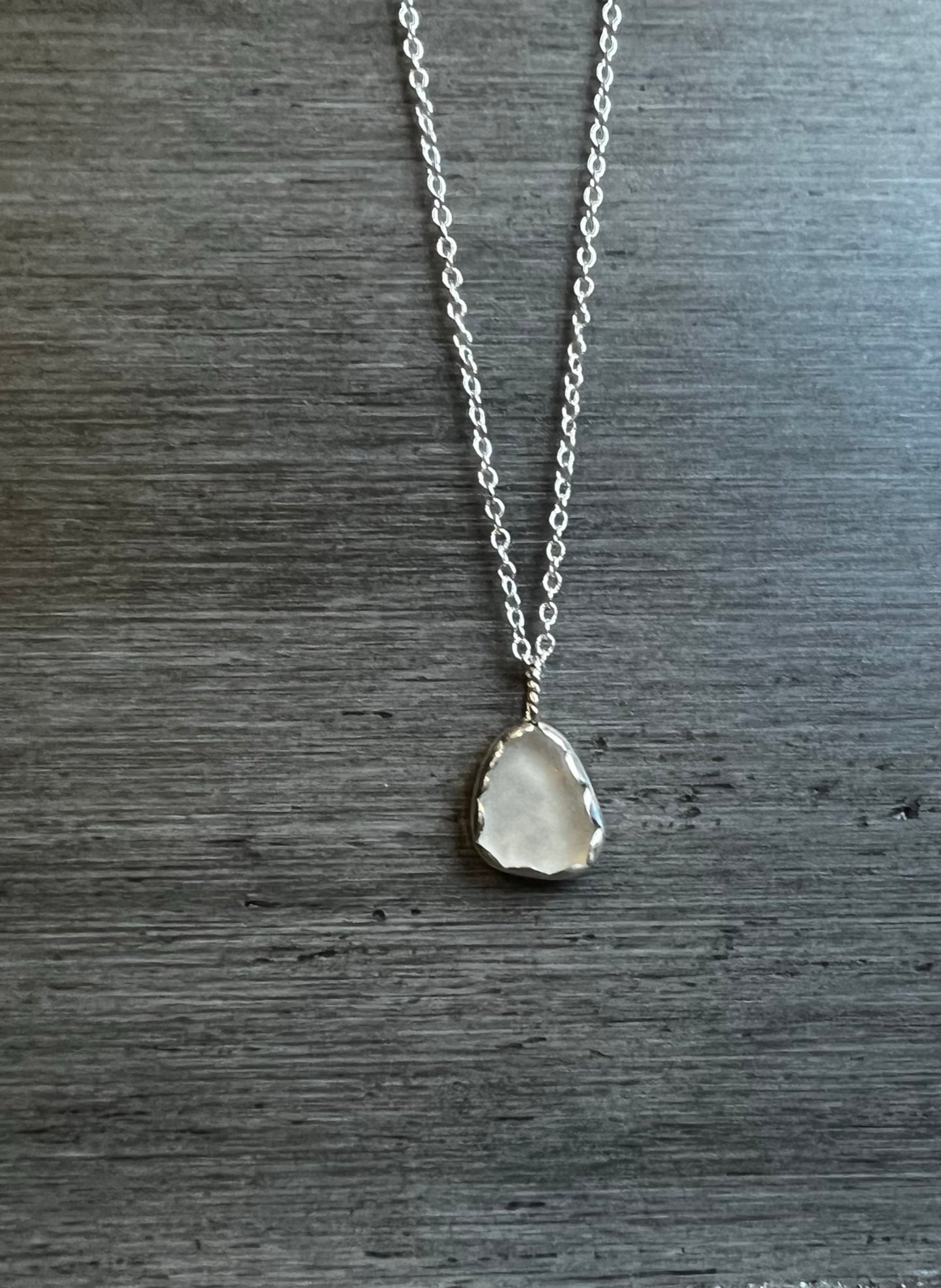 White Seaglass Necklace