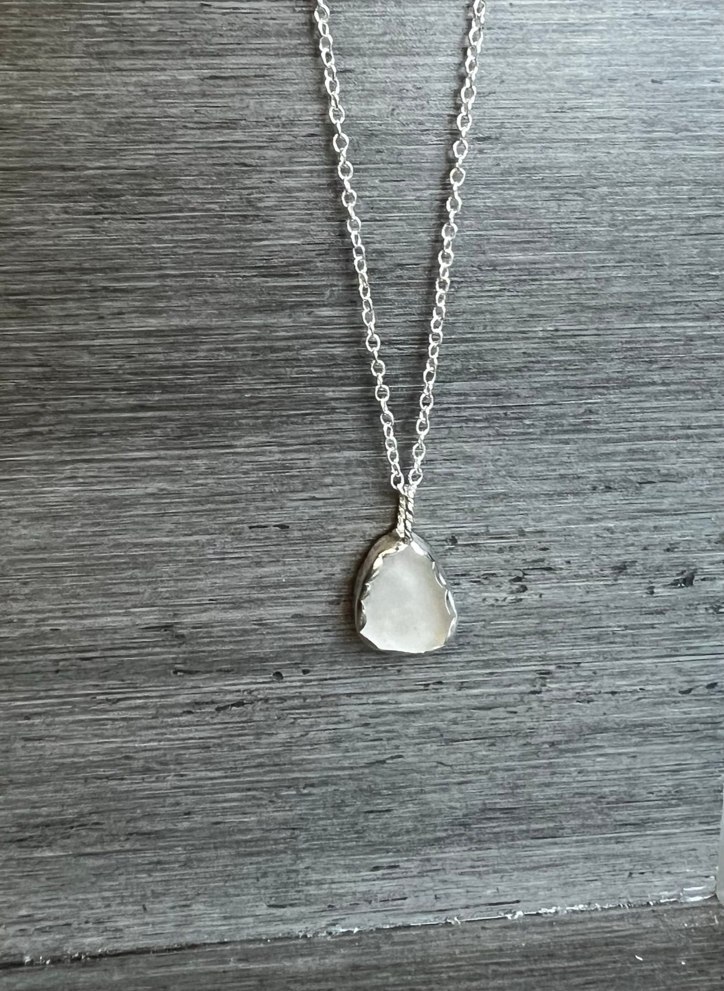 White Seaglass Necklace