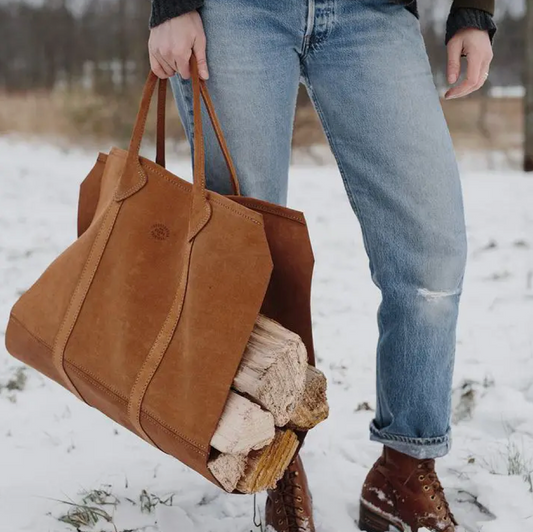 Suede Log Carrier - Made in New England