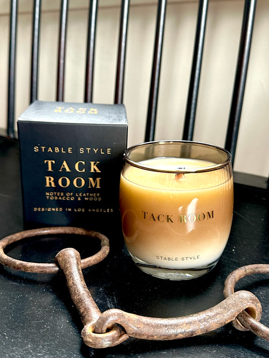 Tack Room Candle - Scent of Leather, Tobacco, and Wood