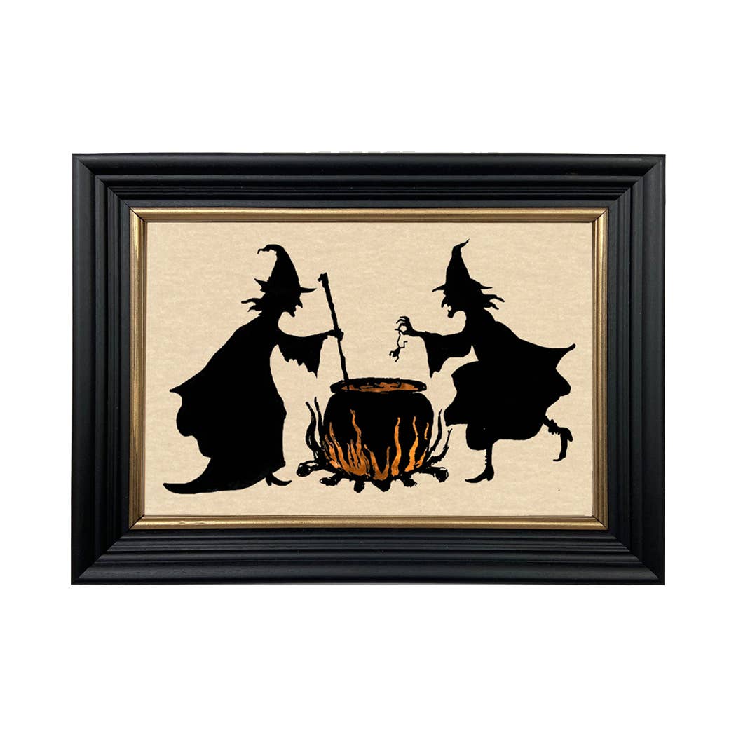 Witches Brew & Cauldron Paper Cut Silhouette Framed Wall Art